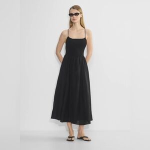 Aritzia Wilfred Georgette Black Linen Blend Dress L